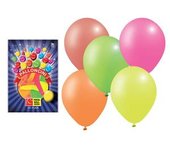 Bolsa con 18 globos medianos fluorescentes