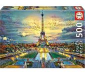 Educa Borras - Puzzle 500 piezas Torre Eiffel: montaje y cola Fix incluidos ㅤ