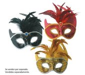 Antifaz con lentejuelas y plumas (varios modelos)