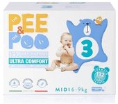 The Pee & The Poo - Caja Jumbo Pañales Midi T3 para 6-9 kg - 132 uds