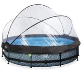 EXIT - Piscina Stone redonda 360 cm con cúpula y bomba de filtro
