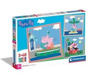 Clementoni - Peppa Pig - Puzzle Supercolor 3x48 piezas ㅤ
