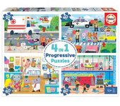 Educa Borrás - Héroes en acción - Pack 4 puzzles progresivos