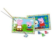 Ravensburger - Peppa Pig - Kit para pintar por números con dos tablas preimpresas y pincel ㅤ