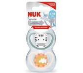 Nuk - Pack 2 chupetes Space silicona 6-18 meses Cebra/Sol