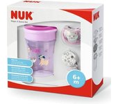 Nuk - Pack Magic Cup Vaso antiderrame + Chupete Space Lila