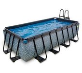 Exit - Piscina Stone gris 400 x 200 x 100 cm con filtro de cartucho