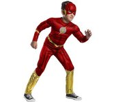 DC Cómics - Disfraz Flash clásico con pecho musculoso y máscara para Halloween y Carnaval ㅤ