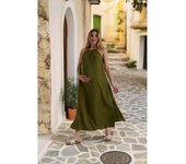 Vestido Premamá Verde Oliva sin Mangas