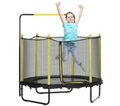 Homcom - Cama elástica con red de seguridad Ø110 cm negro