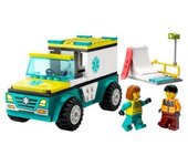 LEGO City - Ambulancia de emergencias y chico con snowboard - 60403