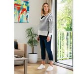 Pantalón premamá en denim con cintura ajustable