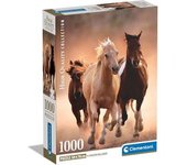 Clementoni - Puzzle de colección de 1000 piezas con caballos corriendo, fabricado en Italia, multicolor ㅤ