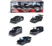 Majorette - Set de 5 coches de juguete negros con ruedas giratorias ㅤ