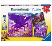 Ravensburger - Puzzle Criaturas mitológicas, colección 3x49 piezas, fantasía ㅤ