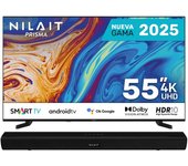 Nilait Prisma NI-55UB7001S 55" LED + Harmony Sound bar Barra de Sonido Bluetooth 2.0 30W