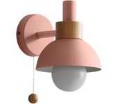 Moderna Lámpara de pared con Pantalla esférica de Vidrio esmerilado, ideal para Espejo, Cocina, Sala de estar, pasillo, Armarium, Porche, color rosa.