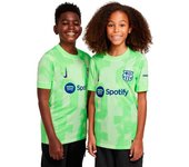Nike - Camiseta FC Barcelona Tercera Equipación 2024-2025 Niño, Unisex, Barely Volt-Barely Volt-Lime Blast-Old Royal, S