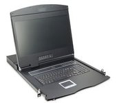 Consola modular con TFT de 19" (48,3 cm), KVM de 8 puertos y panel táctil, teclado alemán, Switch KVM