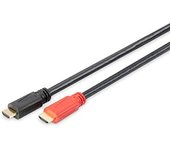 DIGITUS Cable de conexión HDMI de alta velocidad, tipo A - con amplificador de señal - 20,0m - Ultra HD 4k/30Hz - compatible con TV/beamer/monitor - contactos chapados en oro - negro