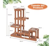 Costway Soporte para Plantas Flores de Madera de 6 Niveles Estante Esquinero Decorativa de Escalera para Jardín Exterior Balcón 90 x 25 x 91,5 cm