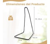 Costway Soporte para Silla de Hamaca Ajustable Soporte para Silla Columpio con Marco de Metal Resistente Gancho de Seguridad y Cadena Negro