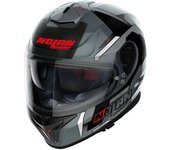 Nolan N80-8 Wanted N-Com Casco - Negro Gris Rojo (S)