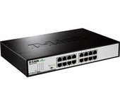 DGS-1016D/E switch No administrado Negro, Metálico, Interruptor/Conmutador