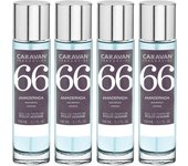 4x Caravan Perfume de Hombre Nº66 - 150ml, Fragancia Acuosa de Pomelo, Notas Marinas y Ámbar Gris
