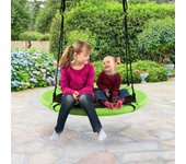 Costway Columpio Redondo Carga 150kg Columpio Diámetro 100cm Altura Ajustable para Jardín Exterior