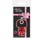 Pyramid International Llavero de goma de juego de calamar, con cremallera o dije de mochila (diseño de protector triangular) - Producto oficial
