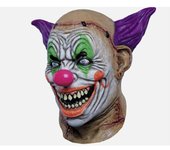 Ghoulish Productions - Máscara Payaso Psycho Neon Krampy, Disfraz de Látex resistente, brilla oscuridad, pintada a mano, Halloween, Terror, Desfile de Carnaval, Fiesta de Disfraces, Talla única adulto