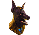 Ghoulish Productions - Máscara Anubis, Línea Hombre Lobo, Disfraz de Látex resistente, pintada a mano, Halloween, Desfile de Carnaval, Fiesta de Disfraces, Talla única adulto.