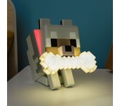 Paladone - GloBuddies Lámpara LED de noche con luz que cambia de color en 3D de Wolf con licencia oficial de Minecraft, toca para cambiar de color, merchandising de gaming, funciona con pilas