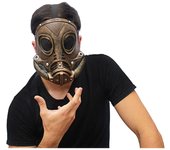 Ghoulish Productions - Máscara M3A1 Steampunk Mask, Línea Gas Mask & Steampunk, Disfraz de Látex resistente, pintada a mano, Halloween, Desfile de Carnaval, Fiesta de disfraces, Talla única adulto.