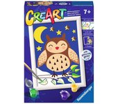 Ravensburger - CreArt Serie E: Búho, Pintar por Numeros Niños, Cuadros para Pintar por Numeros Niños, Incluye Completo Kit Pintar y Marco, para Niños de 7+ Años, 18x13 cm