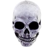 Ghoulish Productions - Máscara de Calavera blanca, Línea Calavera, Disfraz de Látex resistente, pintada a mano, Halloween, Desfile de Carnaval, Fiesta de Disfraces, Talla única adulto.