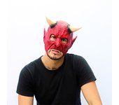 Ghoulish Productions - Máscara Demonio, Línea Chinless, Disfraz de Látex resistente, pintada a mano, Halloween, Desfile de Carnaval, Fiesta de Disfraces, Talla única adulto.