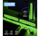 Minecraft - Juego de 2 barras de luz con licencia oficial con control remoto, fase de color, 3 niveles de brillo y música reactiva, decoración de habitación de jugadores y regalo para niños y niñas