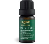 Aceite esencial I Love Wellness De-Stress 10 ml / Mezcla relajante de lemongrass, romero, eucalipto y lavandín, fórmula natural para bienestar, calma y equilibrio emocional