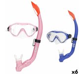 Gafas de buceo con tubo aquasport azul rosa (6 unidades)