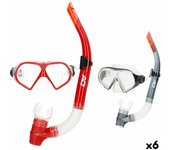 Gafas de buceo con tubo aquasport rojo gris (6 unidades)