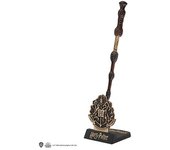 Cinereplicas Harry Potter - Pluma varita mágica Albus Dumbledore con soporte y lenticular marcapáginas - Licencia Oficial