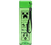 Paladone Minecraft Botella de agua de plástico cuadrada de viaje con correa para la muñeca, regalo para niños, 500 ml