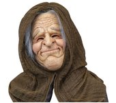 Ghoulish Productions Grandma Hood, Máscara Chistosa de Viejita Anciana, Disfraz de Abuelita Arrugada Ideal para Halloween y Fiestas de Disfraces