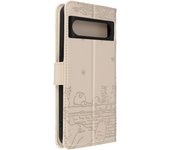 Funda Gato para Google Pixel 8 serie Wallet Funda Gato Kawaii Beige