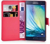 Funda Libro para Samsung Galaxy A3 2015 en ROJO CARMiN - Cubierta Proteccion con Cierre Magnetico, Tarjetero y Funcion de Suporte - Etui Case Cover Carcasa