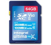 Integral 64GB ULTIMAPRO X2 SDXC 260/100MB UHS-II V60 SD