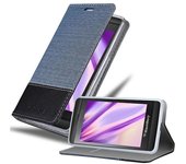 Funda Libro para Blackberry Z10 en AZUL OSCURO NEGRO - Cubierta Proteccion con Cierre Magnetico, Tarjetero y Funcion de Suporte - Etui Case Cover Carcasa