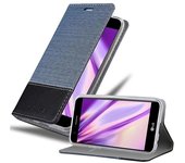 Funda Libro para LG K10 2017 en AZUL OSCURO NEGRO - Cubierta Proteccion con Cierre Magnetico, Tarjetero y Funcion de Suporte - Etui Case Cover Carcasa